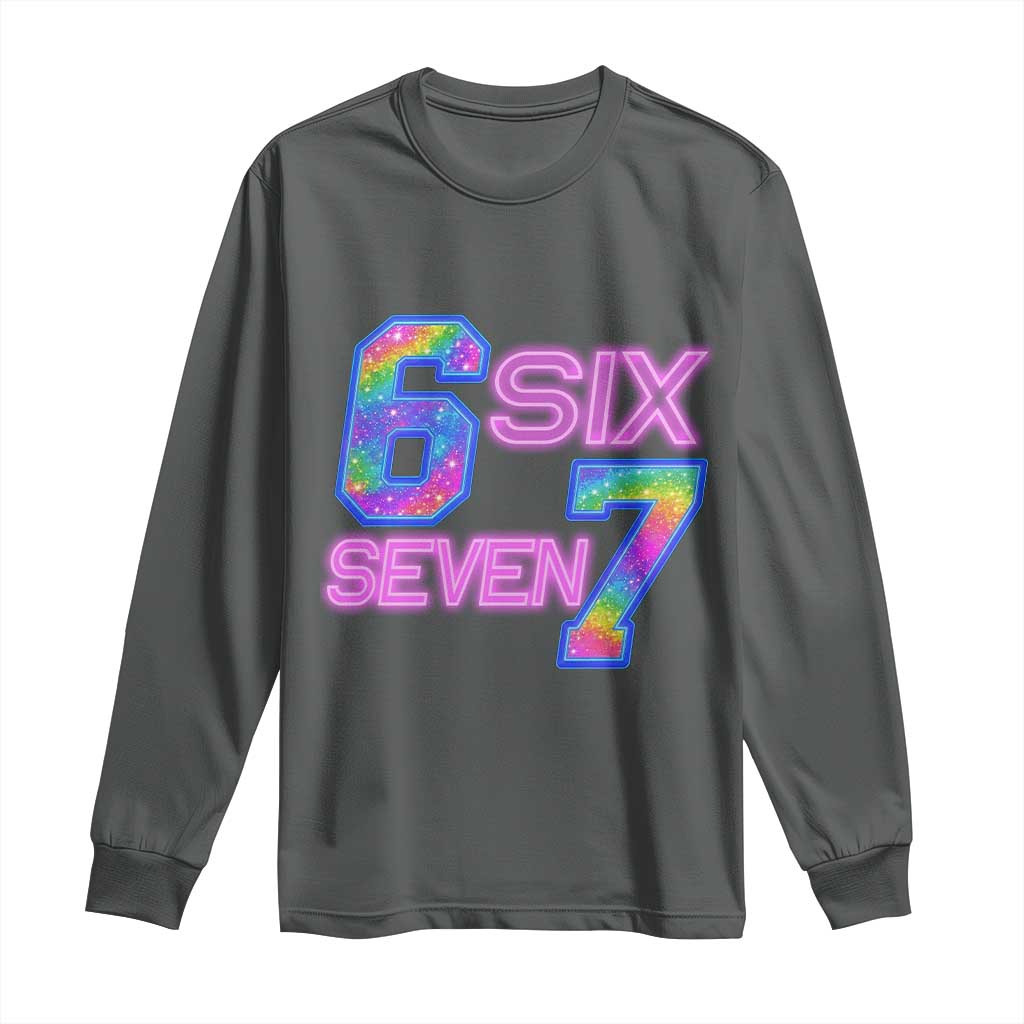 Colorful Neon Light Effect Long Sleeve Shirt Six Seven Meme