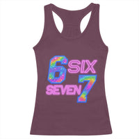 Colorful Neon Light Effect Racerback Tank Top Six Seven Meme