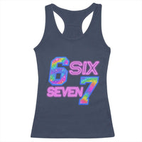 Colorful Neon Light Effect Racerback Tank Top Six Seven Meme