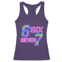 Colorful Neon Light Effect Racerback Tank Top Six Seven Meme