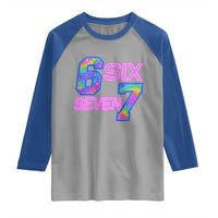 Colorful Neon Light Effect Raglan Shirt Six Seven Meme