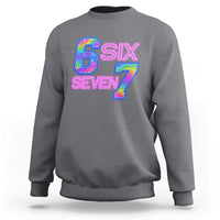Colorful Neon Light Effect Sweatshirt Six Seven Meme