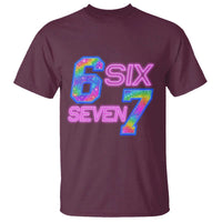 Colorful Neon Light Effect T Shirt Six Seven Meme