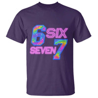 Colorful Neon Light Effect T Shirt Six Seven Meme