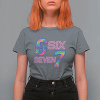 Colorful Neon Light Effect T Shirt For Women Six Seven Meme
