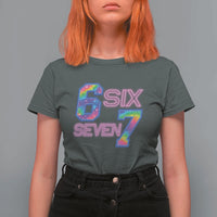 Colorful Neon Light Effect T Shirt For Women Six Seven Meme