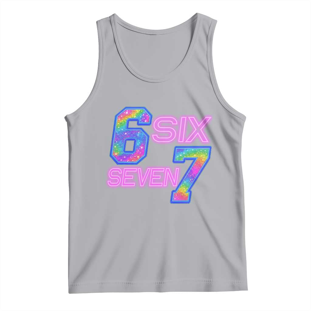 Colorful Neon Light Effect Tank Top Six Seven Meme