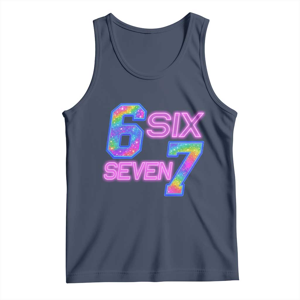 Colorful Neon Light Effect Tank Top Six Seven Meme