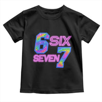 Colorful Neon Light Effect Toddler T Shirt Six Seven Meme