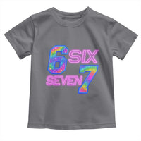 Colorful Neon Light Effect Toddler T Shirt Six Seven Meme