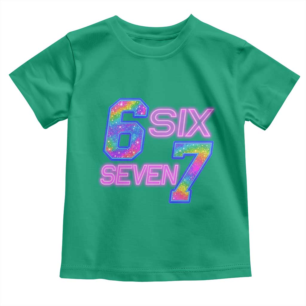 Colorful Neon Light Effect Toddler T Shirt Six Seven Meme