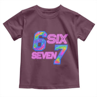Colorful Neon Light Effect Toddler T Shirt Six Seven Meme