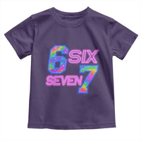Colorful Neon Light Effect Toddler T Shirt Six Seven Meme