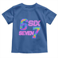 Colorful Neon Light Effect Toddler T Shirt Six Seven Meme