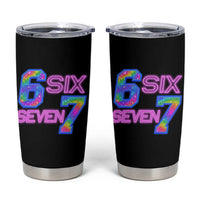 Colorful Neon Light Effect Tumbler Cup Six Seven Meme