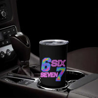 Colorful Neon Light Effect Tumbler Cup Six Seven Meme