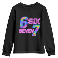 Colorful Neon Light Effect Youth Sweatshirt Six Seven Meme