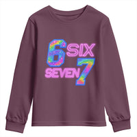 Colorful Neon Light Effect Youth Sweatshirt Six Seven Meme