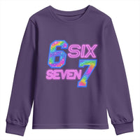 Colorful Neon Light Effect Youth Sweatshirt Six Seven Meme