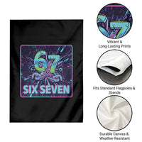 Funny Six Seven Meme Garden Flag Cyberpunk Neon Style