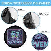 Funny Six Seven Meme Spare Tire Cover Cyberpunk Neon Style