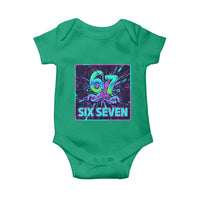 Funny Six Seven Meme Baby Onesie Cyberpunk Neon Style