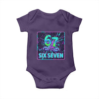 Funny Six Seven Meme Baby Onesie Cyberpunk Neon Style