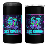 Funny Six Seven Meme 4 in 1 Can Cooler Tumbler Cyberpunk Neon Style