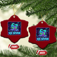 Funny Six Seven Meme Ceramic Ornament Cyberpunk Neon Style