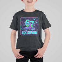 Funny Six Seven Meme T Shirt For Kid Cyberpunk Neon Style