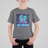Funny Six Seven Meme T Shirt For Kid Cyberpunk Neon Style