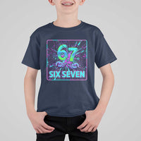 Funny Six Seven Meme T Shirt For Kid Cyberpunk Neon Style
