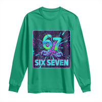 Funny Six Seven Meme Long Sleeve Shirt Cyberpunk Neon Style