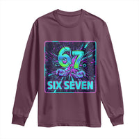Funny Six Seven Meme Long Sleeve Shirt Cyberpunk Neon Style