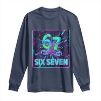 Funny Six Seven Meme Long Sleeve Shirt Cyberpunk Neon Style