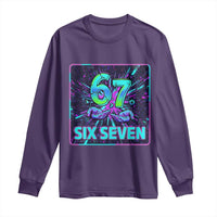Funny Six Seven Meme Long Sleeve Shirt Cyberpunk Neon Style