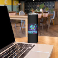 Funny Six Seven Meme Skinny Tumbler Cyberpunk Neon Style