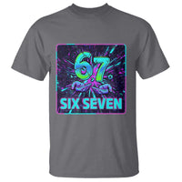 Funny Six Seven Meme T Shirt Cyberpunk Neon Style