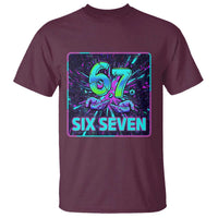 Funny Six Seven Meme T Shirt Cyberpunk Neon Style