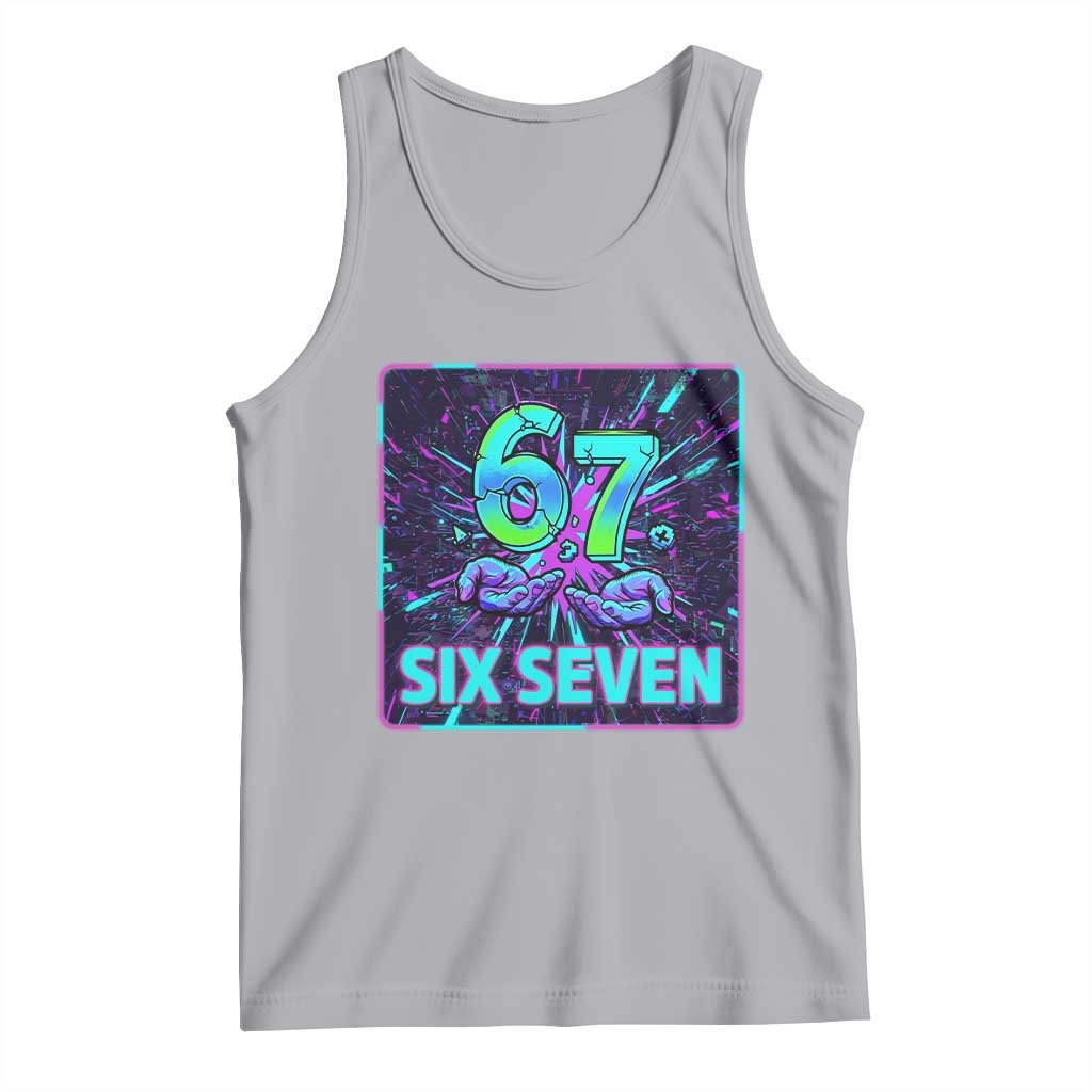 Funny Six Seven Meme Tank Top Cyberpunk Neon Style