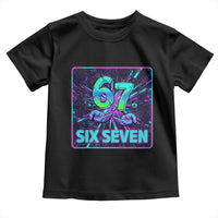 Funny Six Seven Meme Toddler T Shirt Cyberpunk Neon Style