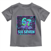Funny Six Seven Meme Toddler T Shirt Cyberpunk Neon Style