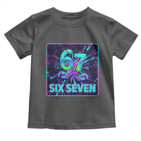 Funny Six Seven Meme Toddler T Shirt Cyberpunk Neon Style