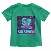 Funny Six Seven Meme Toddler T Shirt Cyberpunk Neon Style