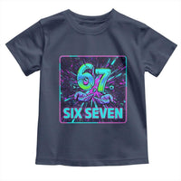 Funny Six Seven Meme Toddler T Shirt Cyberpunk Neon Style