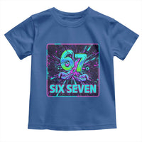 Funny Six Seven Meme Toddler T Shirt Cyberpunk Neon Style