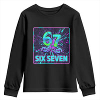 Funny Six Seven Meme Youth Sweatshirt Cyberpunk Neon Style