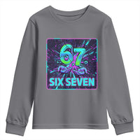 Funny Six Seven Meme Youth Sweatshirt Cyberpunk Neon Style