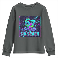 Funny Six Seven Meme Youth Sweatshirt Cyberpunk Neon Style