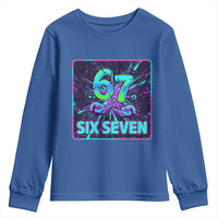 Funny Six Seven Meme Youth Sweatshirt Cyberpunk Neon Style
